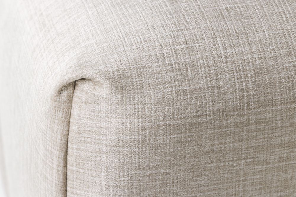 Moderner Hocker ROYAL 120cm greige Veloursstoff Federkern Sitzhocker