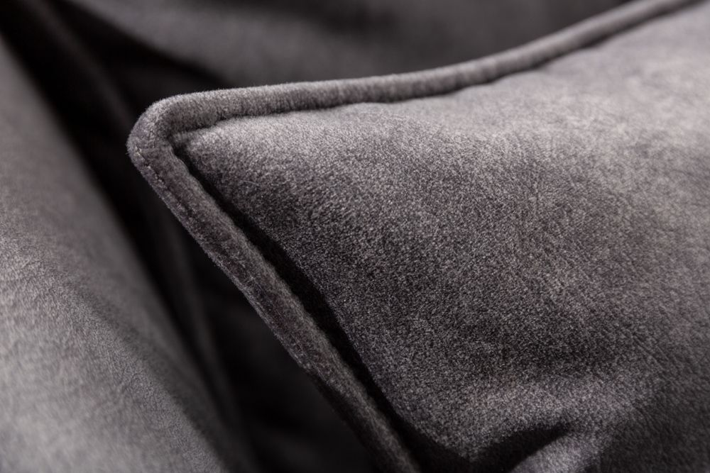 Modernes XXL Ecksofa CLAN 320cm anthrazit Samt Bigsofa inkl. Kissen