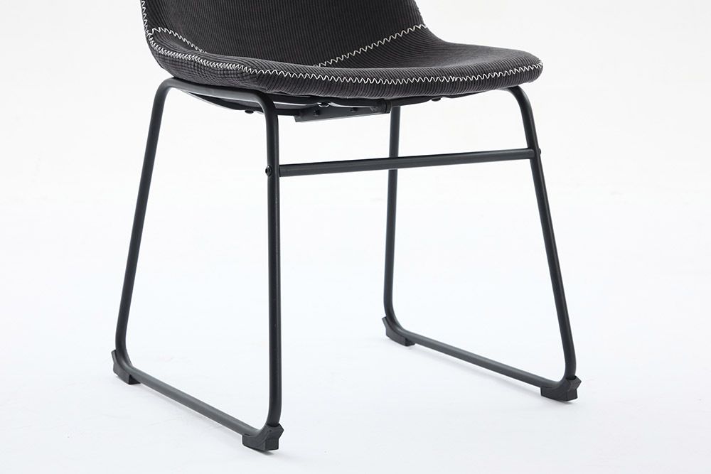 Industrial Design Stuhl DJANGO grau Cord mit Metallgestell