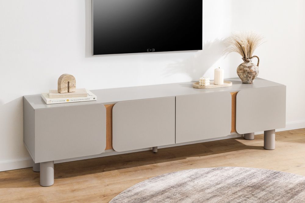TV-Lowboard COSMO 180cm kaschmir beige Eiche Soft Close Stauraum