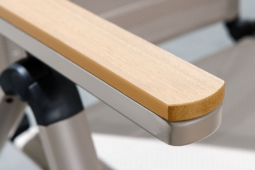 Outdoor Gartenstuhl DESIGNO taupe Aluminium klappbar wetterfest Hochlehner