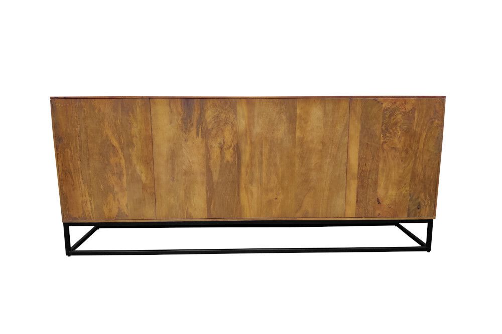 Massives Sideboard SCORPION 180cm braun Mangoholz aufwendige 3D Schnitzereien