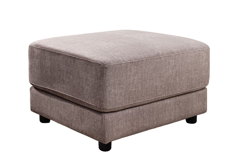 Moderner Hocker LOFT 75cm taupe Vogue Velours Samt Nosagfederung Taschenfederkern