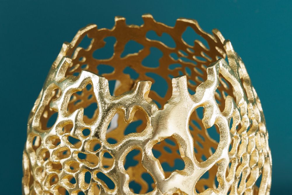 Filigrane Design Vase ABSTRACT LEAF gold 50cm Handarbeit