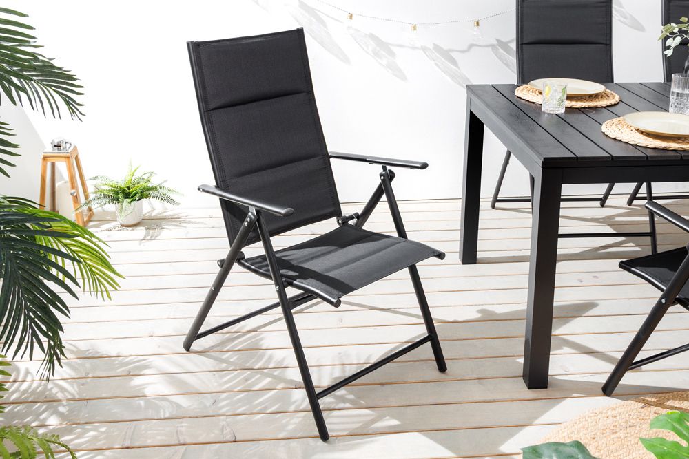 Outdoor Gartenstuhl COMFORT LINE anthrazit zusammenklappbar wetterfest Hochlehner