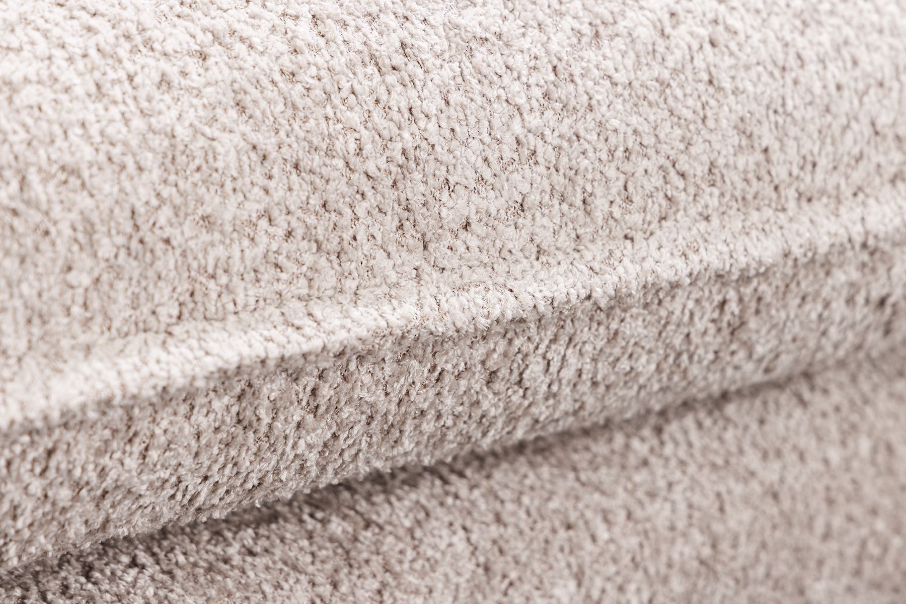 Großes 3-Sitzer Sofa HEAVEN 200cm champagner beige Bouclé Federkern Hussensofa