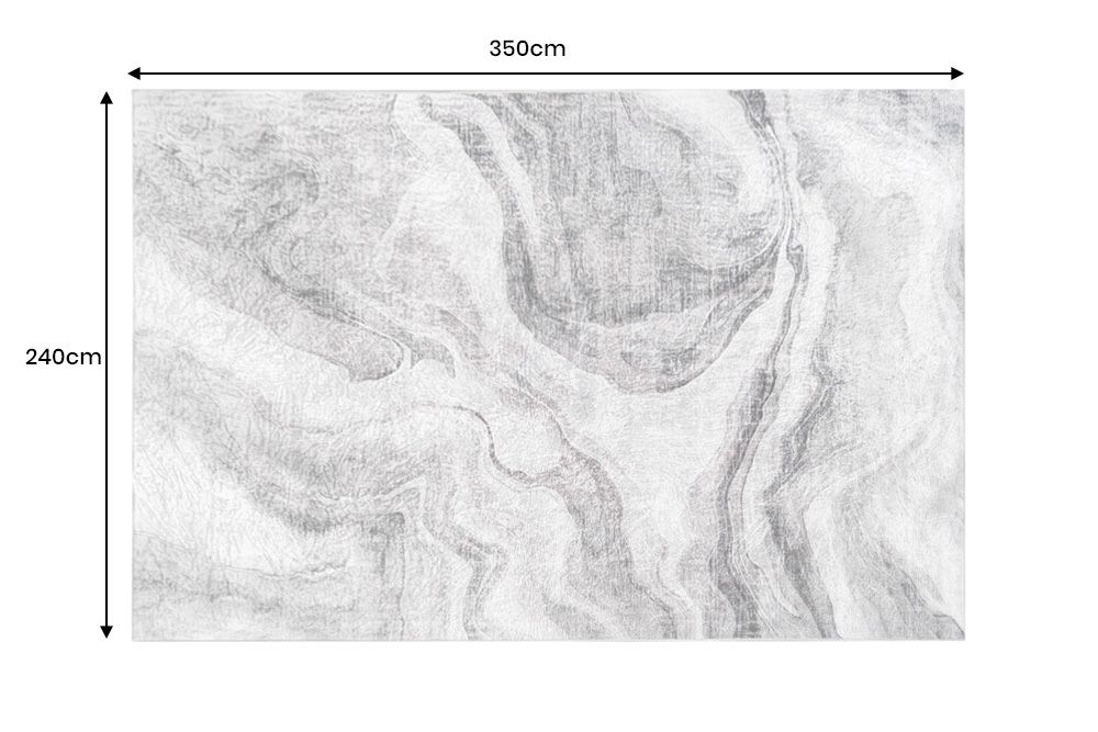 Design XXL Teppich ART RUGS 350x240cm grau weiß Flachgewebe Indoor
