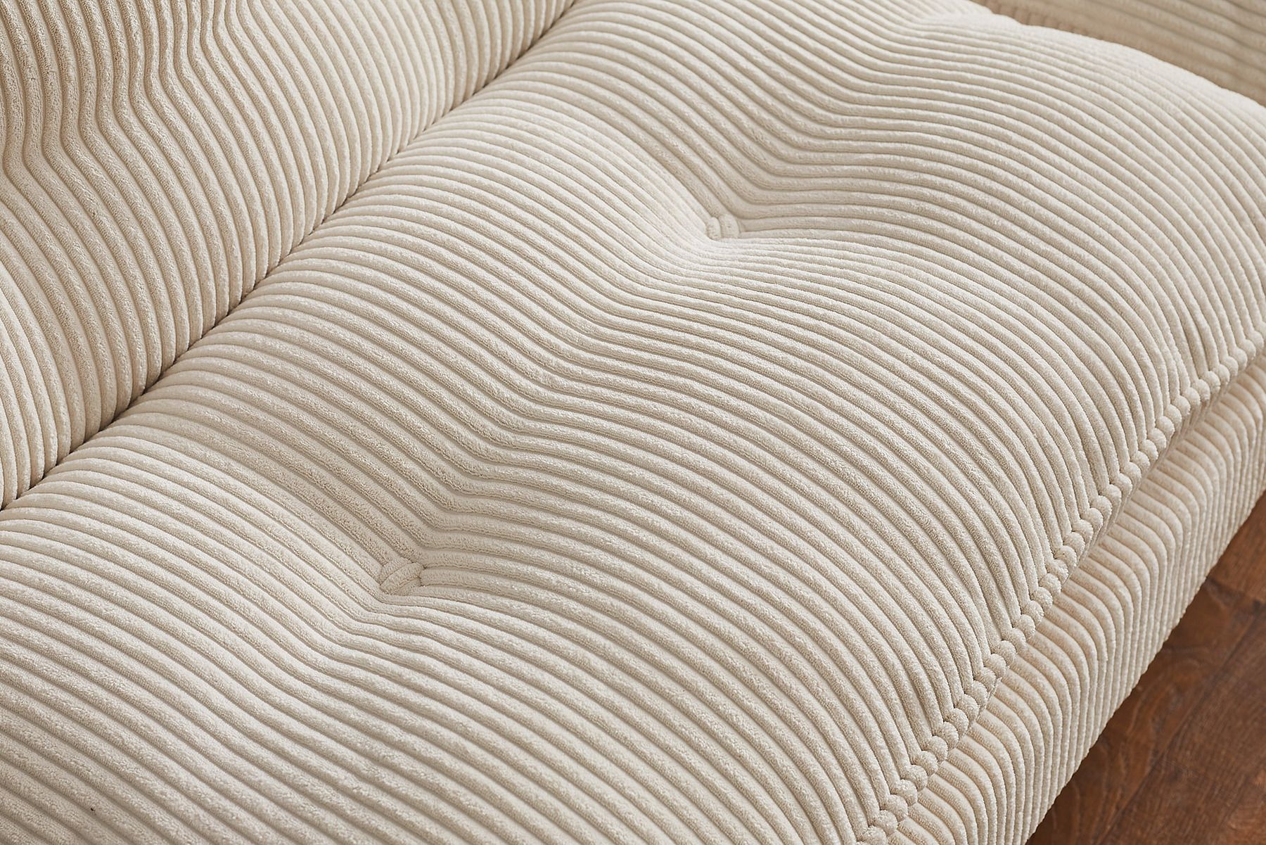 Modernes Schlafsofa COCOONING 190cm beige Cord 3-Sitzer Couch