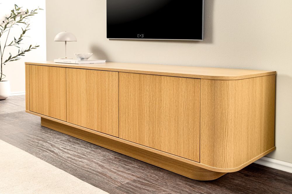 Modernes TV-Board VALHALLA WOOD 160cm natur Eichenholz Lowboard mit Stauraum