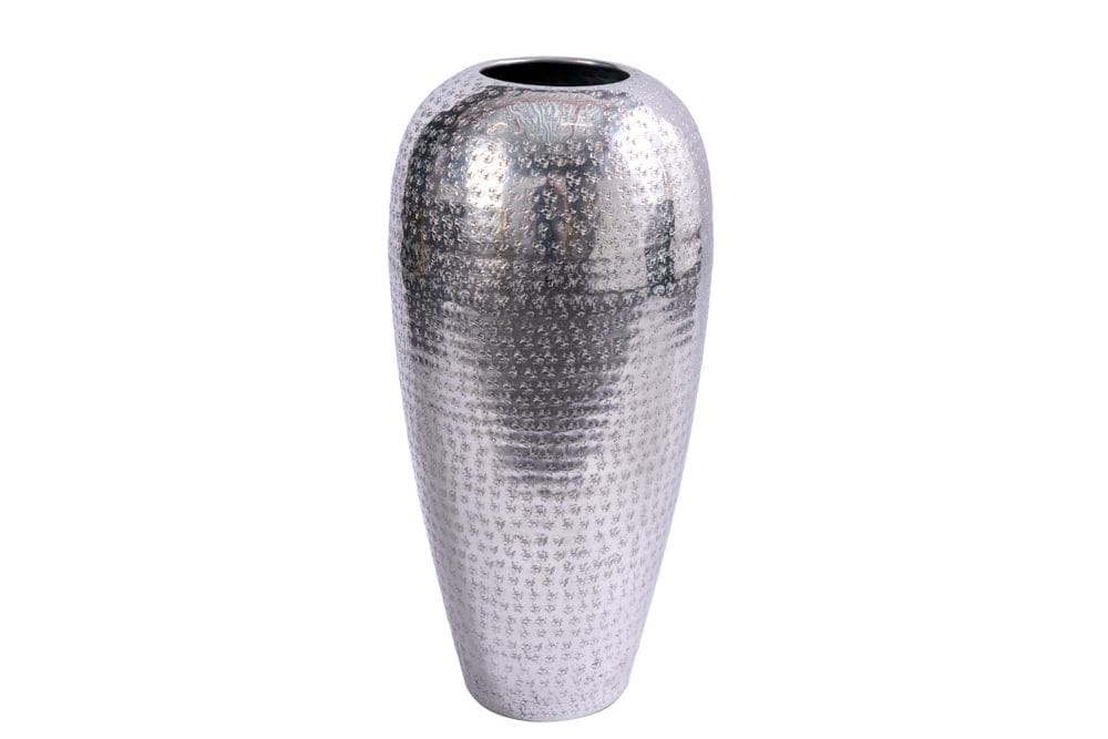 Elegante Vase ORIENTAL 50cm silber im Wild Hammerschlag Design