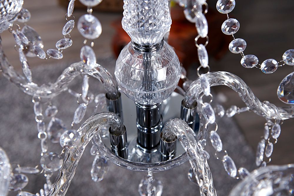 Eleganter Kronleuchter CRYSTAL 55cm klar Acryl 5-armig Lüster