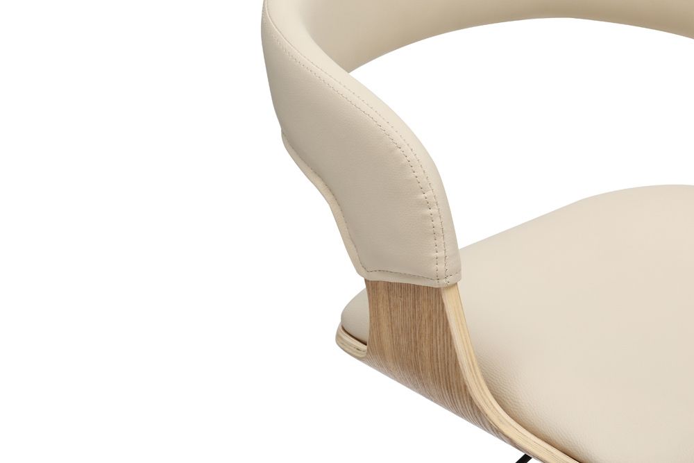Höhenverstellbarer Barhocker MANHATTAN natur Eiche creme beige Kunstleder drehbar