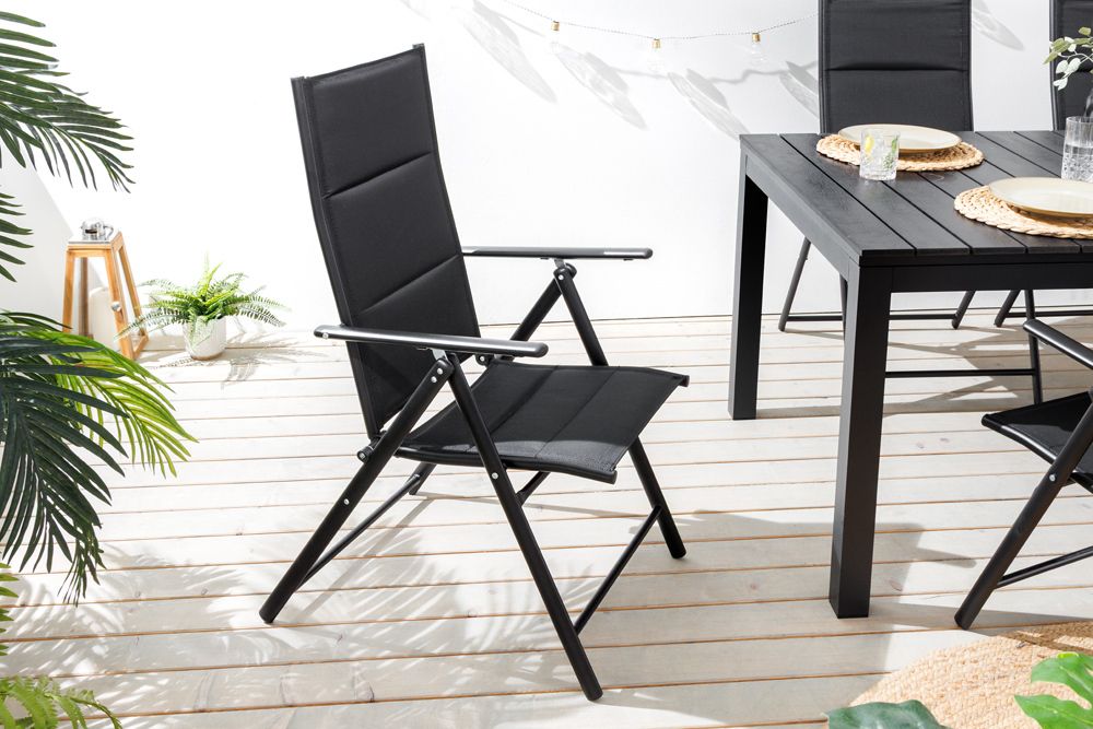 Outdoor Gartenstuhl COMFORT LINE anthrazit zusammenklappbar wetterfest Hochlehner