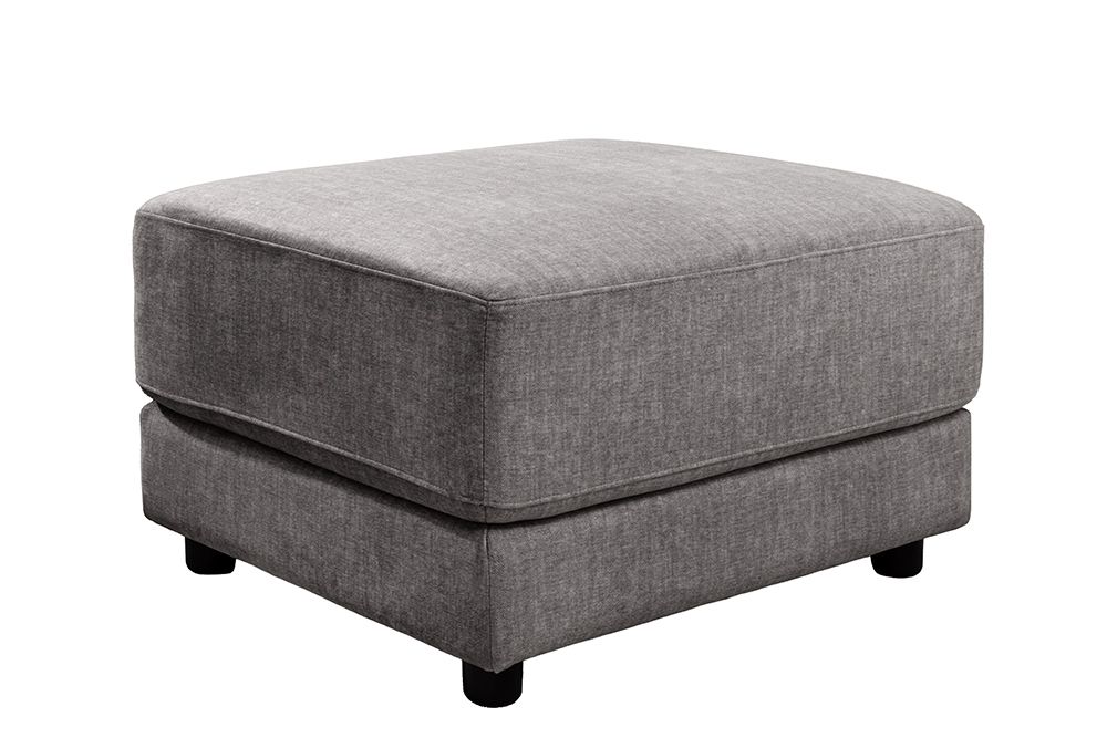 Moderner Hocker LOFT 75cm grau Vogue Velours Samt Nosagfederung Taschenfederkern