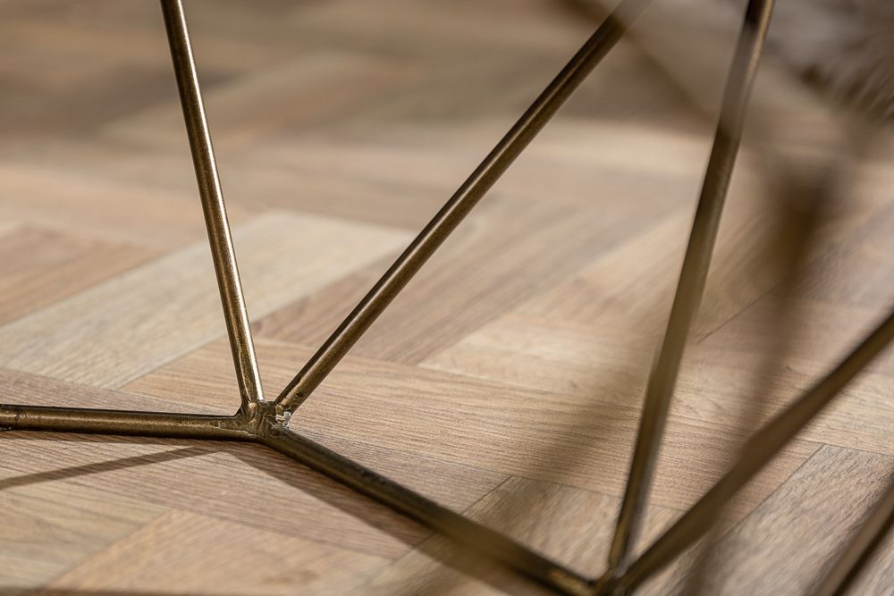 Eleganter Couchtisch DIAMOND 70cm grün messing mit Marmorplatte