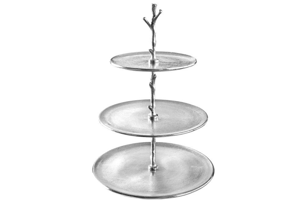 Design Etagere ABSTRACT 50cm silber mit drei Etagen
