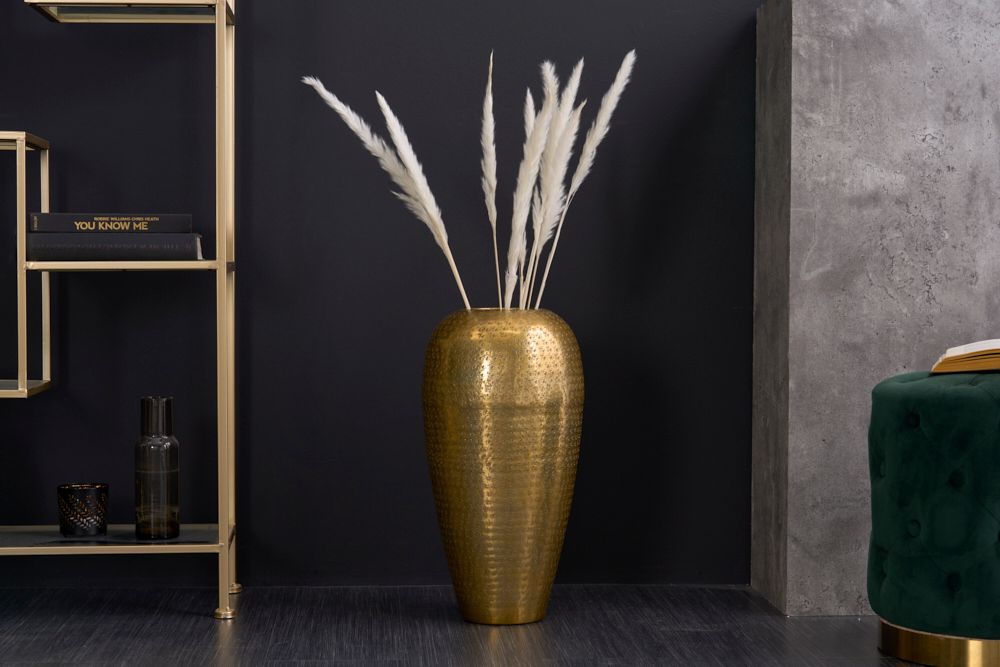Elegante Vase ORIENTAL 50cm gold im Wild Hammerschlag Design