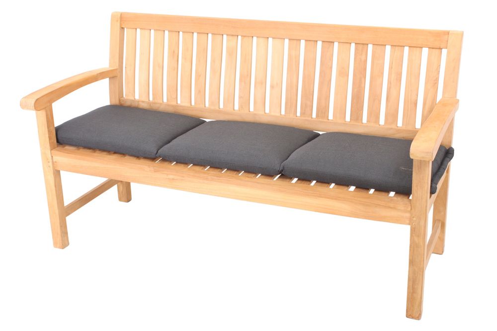 Outdoor Kissen ROG 45x150cm anthrazit Sitzkissen Polster-Auflage für 3-Sitzer Bank