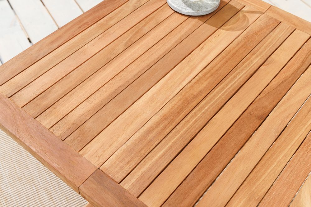 Massiver Gartenbeistelltisch EMPIRE TEAK 50cm natur Teakholz klappbar
