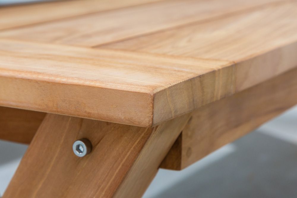 Massive Gartenbank EMPIRE TEAK 220cm Sitzbank Teakholz wetterfest