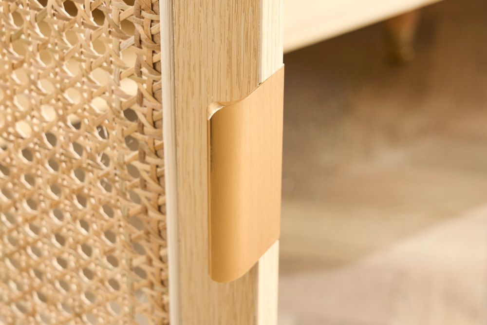 Design Sideboard VIENNA 155cm Wiener Geflecht Rattan Kommode mit Schubladen