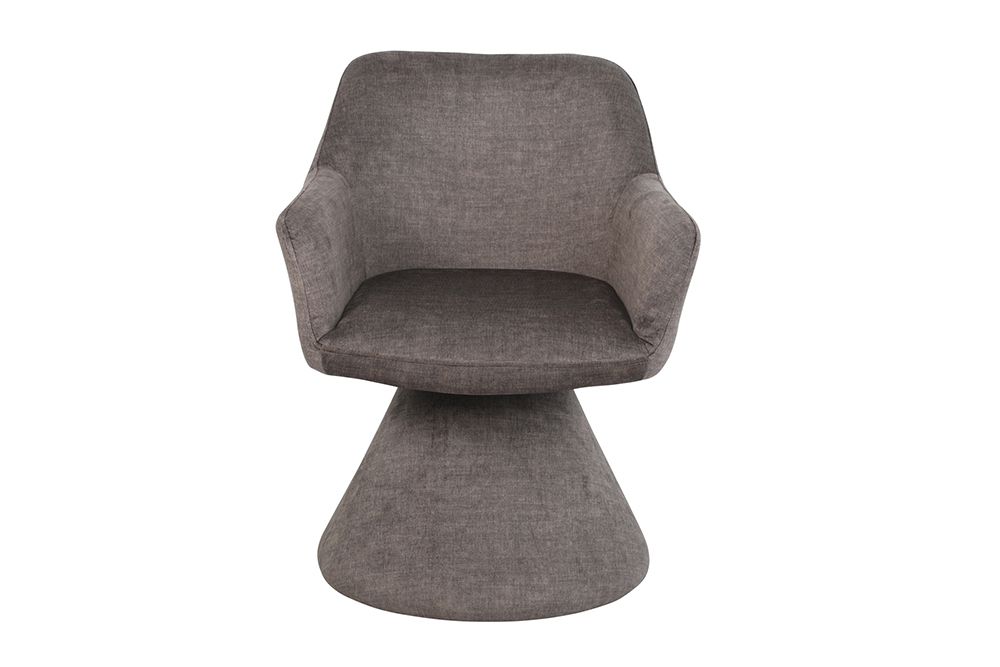 Drehbarer Stuhl AMBIENTO grau Vogue Velours Samt 180° mit Auto-Return Polsterstuhl