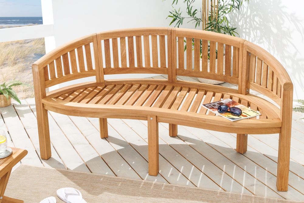 Massive Gartenbank XXL EMPIRE TEAK 150cm natur Teakholz