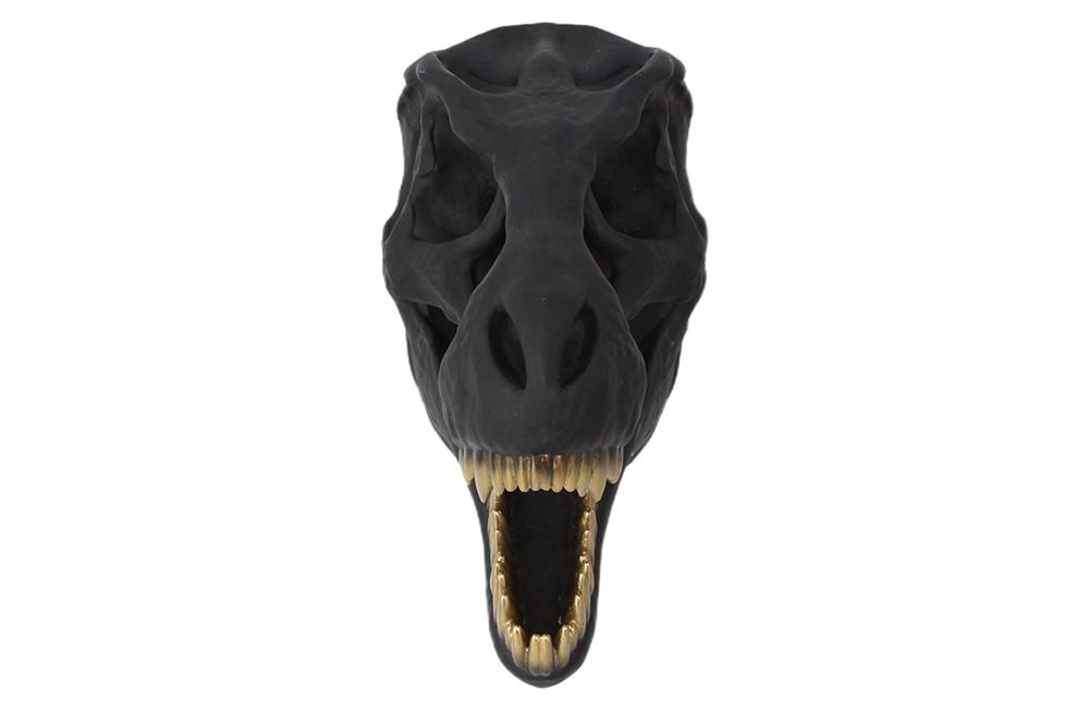Extravagante Wanddekoration T-REX 40cm schwarz handmade Dinosaurier-Kopf
