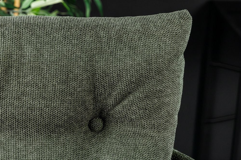 Drehbarer Design Barhocker BIG GEORGE grün Samt Taschenfederkern mit Armlehnen Metall