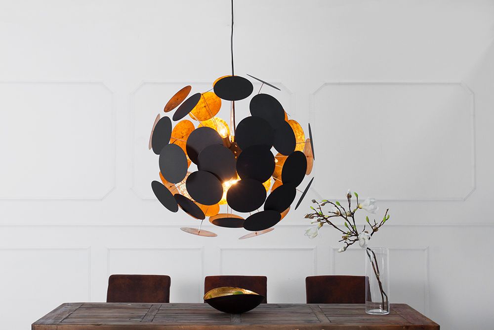 Moderne Design Hängeleuchte INFINITY HOME 70cm schwarz gold Pendelleuchte