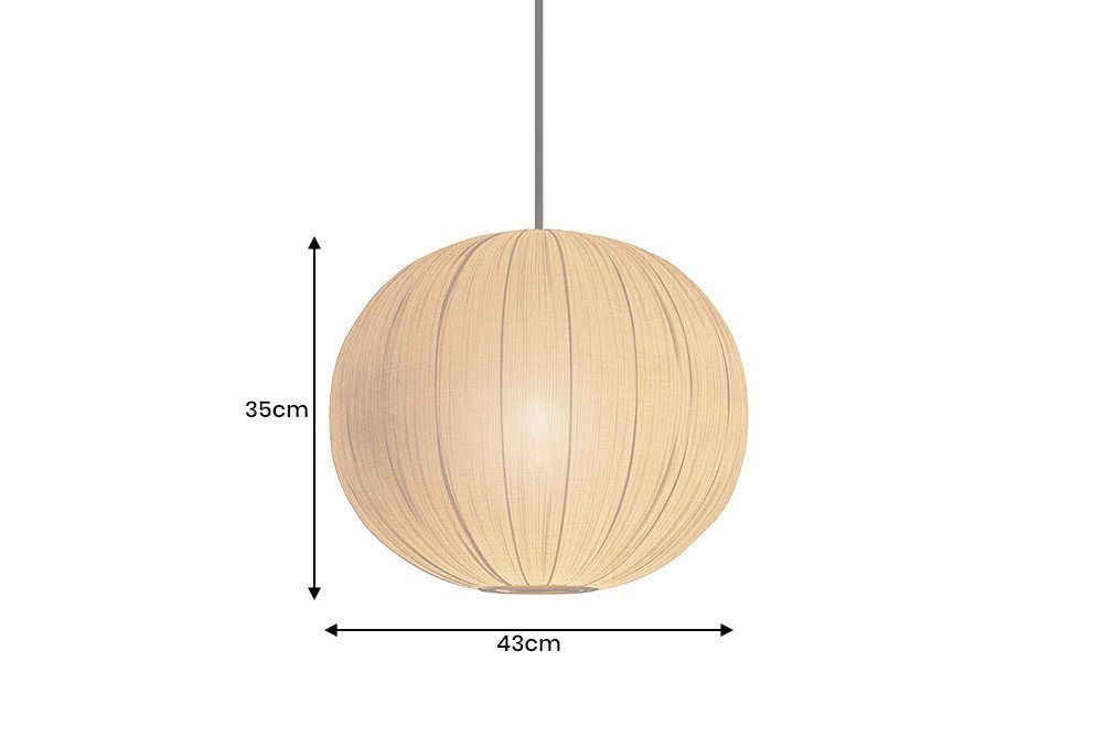 Runde Hängelampe ORGANIC 45cm natur Stoffschirm Boho
