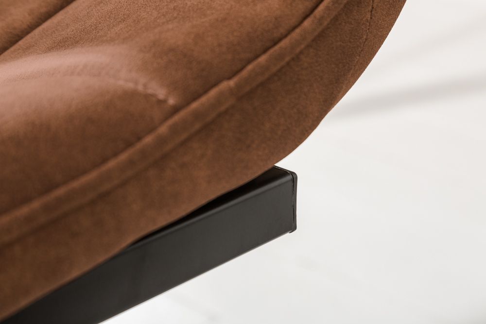 Design Freischwinger Stuhl MIAMI braun antik Metallgestell matt schwarz