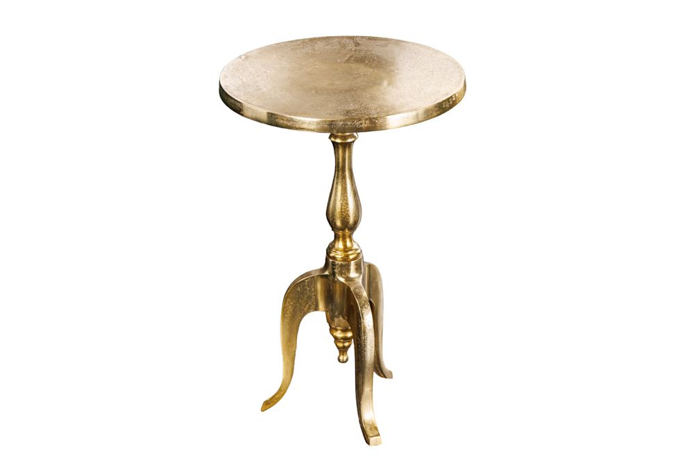 Barock Beistelltisch SAVOY 55cm gold Metall Dreibein rund Vintage
