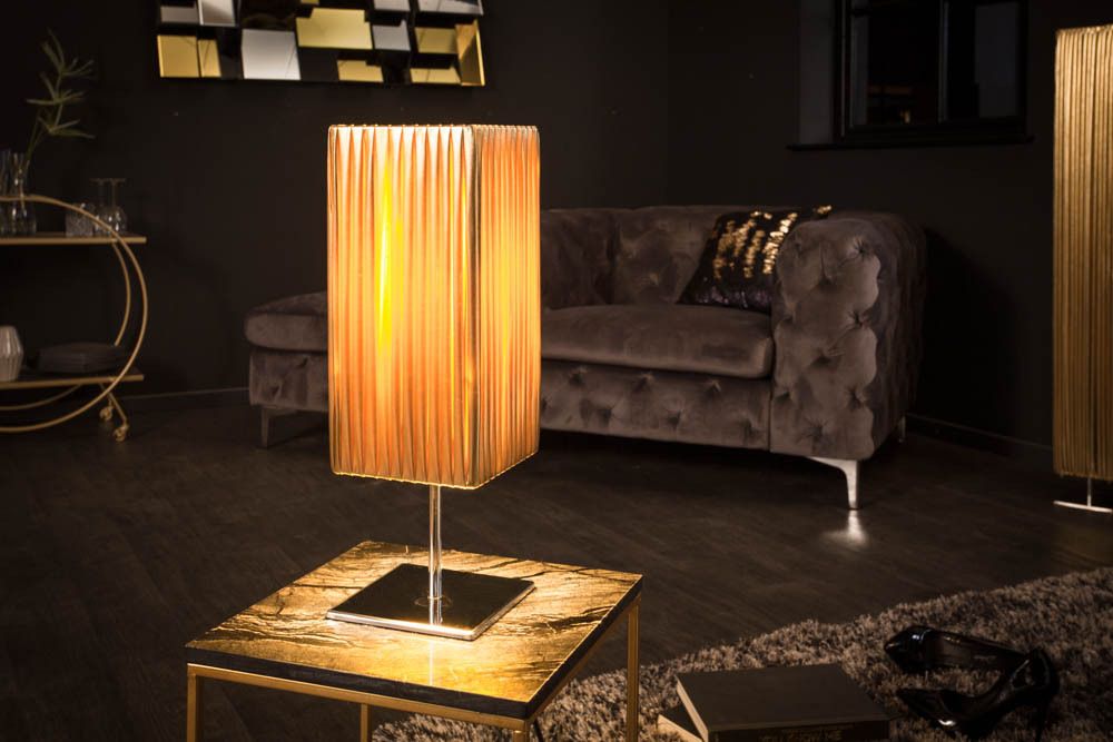 Moderne Designer Tischlampe PARIS 43cm gold Tischleuchte