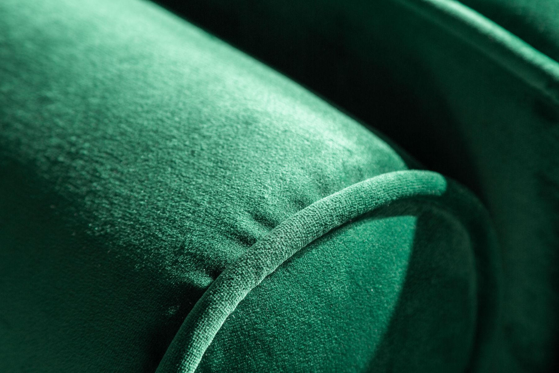 Design 3-Sitzer Sofa COZY VELVET 220cm smaragdgrün Samt Federkern Lounge