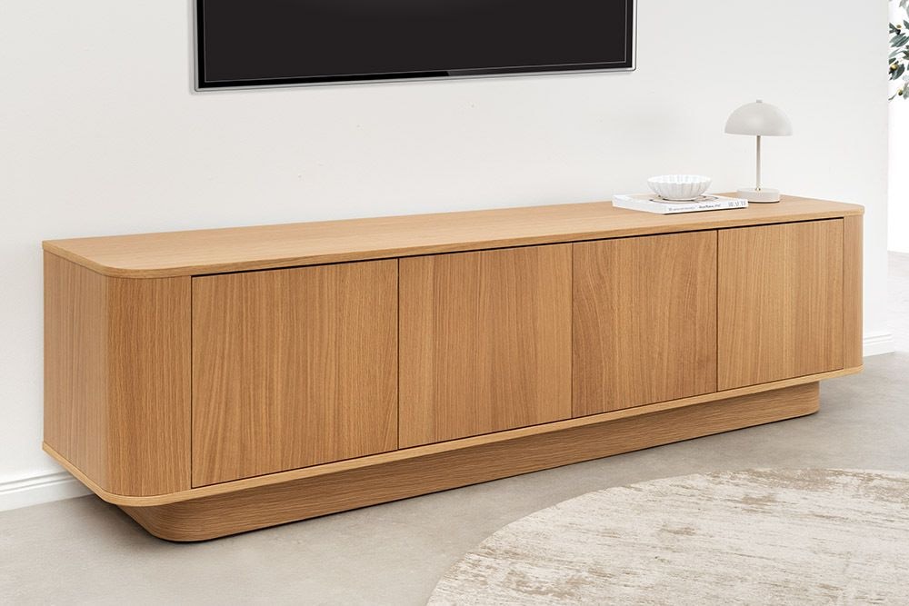 Modernes TV-Board VALHALLA WOOD 180cm natur Eichenholz Lowboard mit Stauraum