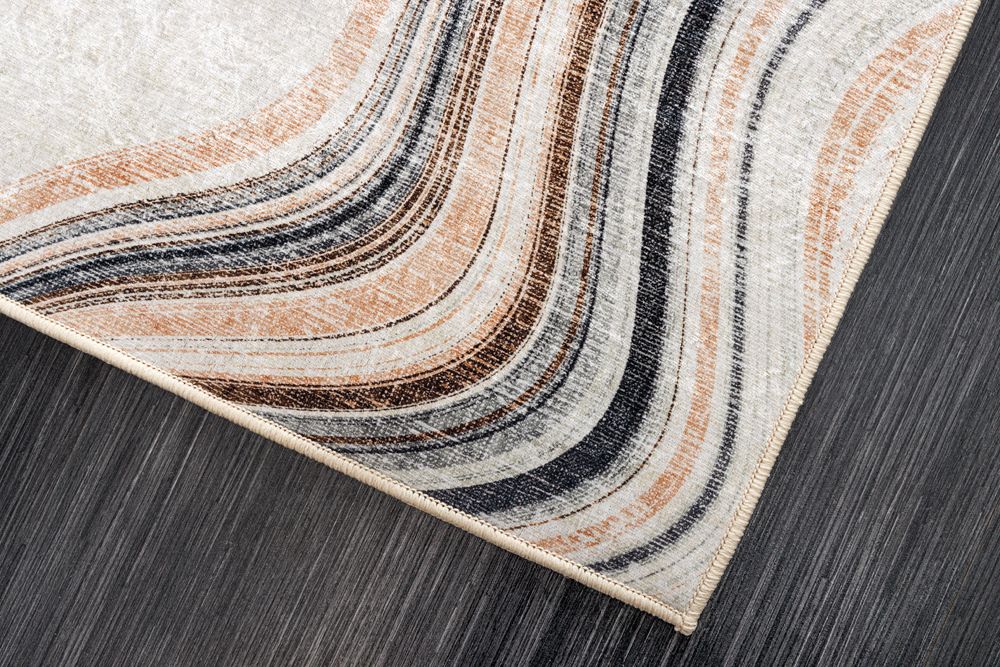 Moderner Teppich EARTH 230x160cm beige grau multicolor Flachgewebe Indoor-Teppich