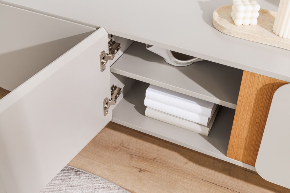 TV-Lowboard COSMO 180cm kaschmir beige Eiche Soft Close Stauraum