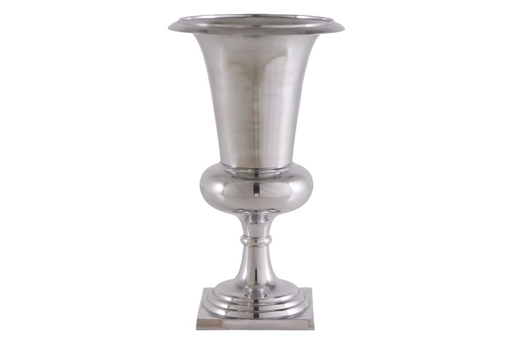 Design Vase GOAL 60cm silber Pflanzen Pokal Aluminium