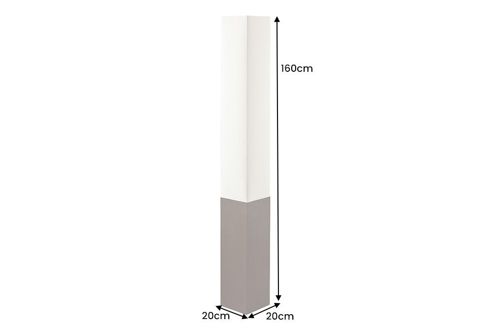 Stilvolle Stehlampe PARIS CLASSIC 160cm weißer Stoffschirm dunkelbrauner Fuß