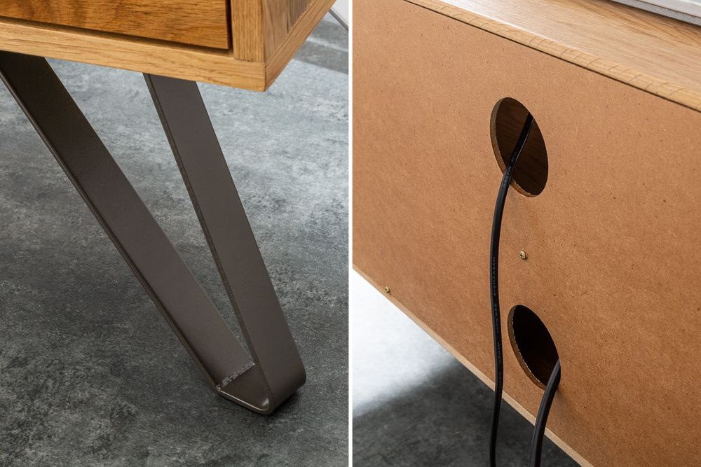 Massives TV-Board LIVING EDGE 160cm Wildeiche geölt Baumkanten Lowboard