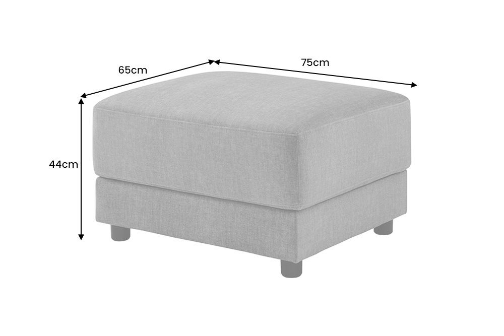 Moderner Hocker LOFT 75cm grau Vogue Velours Samt Nosagfederung Taschenfederkern