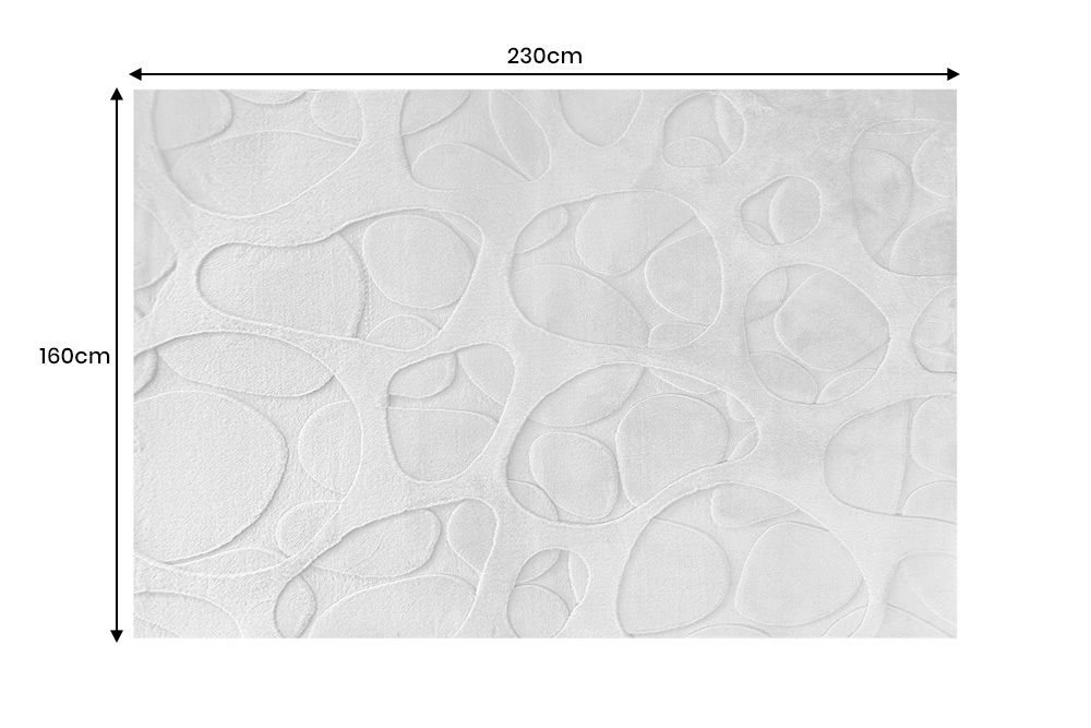 3D Hochflor Teppich LUNA 230x160cm hellgrau Hoch-Tief-Effekt Indoor-Teppich