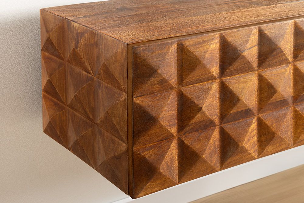 Massivholz TV Lowboard VULCANO 160cm hängend natur Mango Wohnzimmer