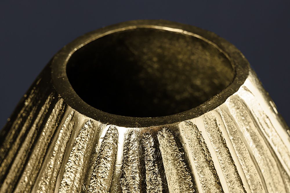 Handgefertigte Deko-Vase ELEGANCE 35cm gold antik Metall Hammerschlag Design