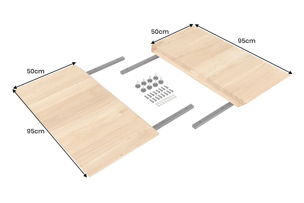 2er Set Ansteckplatten WILD OAK 50cm natur Wildeiche Verlängerung Schweizer Kante