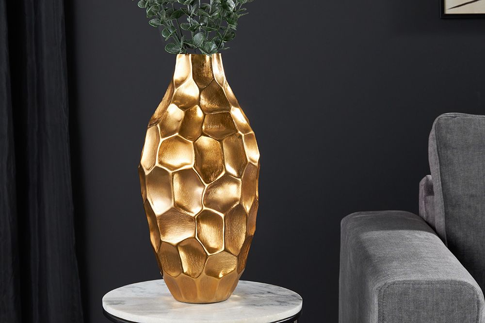 Elegante Vase ORGANIC ORIENT 45cm gold Hammerschlag Design