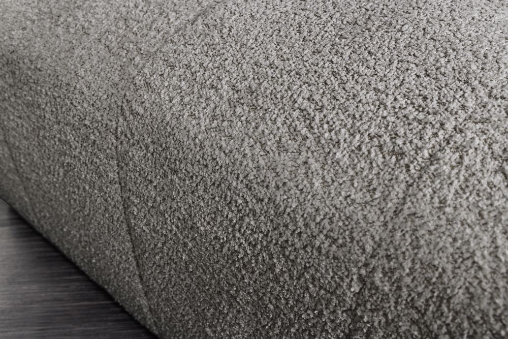 Moderner Hocker ROYAL 120cm grau Bouclé Federkern Sitzhocker Fußhocker