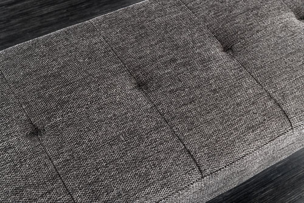 Design Sitzbank BOUTIQUE 100cm grau Strukturstoff Metallbeine schwarz