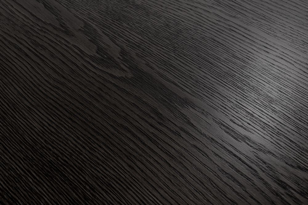 Runder Esstisch VALHALLA WOOD 140cm schwarz Eichenholz Säulenfuß